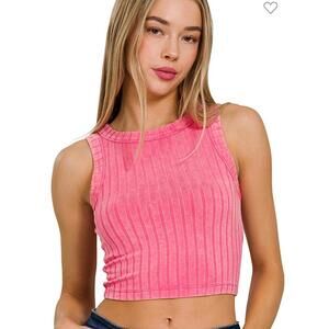 Zenana Ribbed Buttery Soft Tank Crop Top